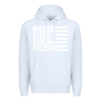 White whiskey steak guns freedom Premium Hoodie - artisFamous