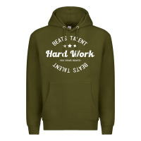 Army Green hard work beats talent Premium Hoodie - artisFamous