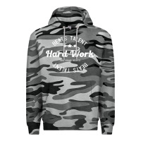 Slate Camo hard work beats talent Premium Hoodie - artisFamous