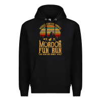 Black middle earth's annual mordor fun run Premium Hoodie - artisFamous