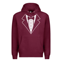 Burgundy fake tux tuxedo suit tie Premium Hoodie - artisFamous