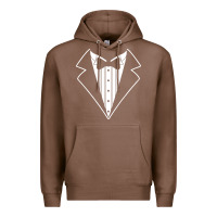 Chestnut fake tux tuxedo suit tie Premium Hoodie - artisFamous