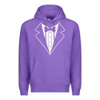 Purple fake tux tuxedo suit tie Premium Hoodie - artisFamous