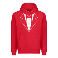 Red fake tux tuxedo suit tie Premium Hoodie - artisFamous