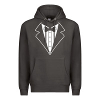Smoke fake tux tuxedo suit tie Premium Hoodie - artisFamous