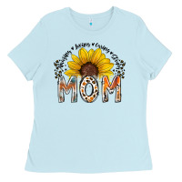 Baby Blue mom sunflower Ladies Tee - RacoonDesign