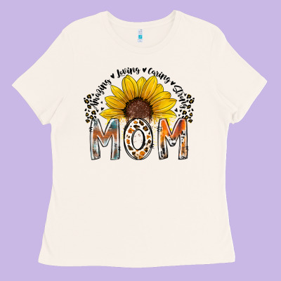 Mom Sunflower Ladies Tee Designed By Racoondesign
