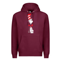 Burgundy dr seuss the cat in the hat Premium Hoodie - artisFamous