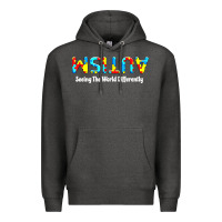 Charcoal Heather autism seeing the world differently Premium Hoodie - artisFamous