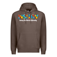 Coffee autism seeing the world differently Premium Hoodie - artisFamous