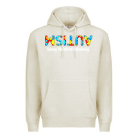 Oatmeal Heather autism seeing the world differently Premium Hoodie - artisFamous