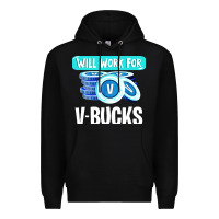 Black will work for v bucks youth gamer Premium Hoodie - artisFamous