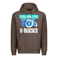 Coffee will work for v bucks youth gamer Premium Hoodie - artisFamous