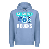 Colony Blue will work for v bucks youth gamer Premium Hoodie - artisFamous