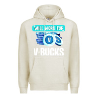 Oatmeal Heather will work for v bucks youth gamer Premium Hoodie - artisFamous
