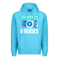 Ocean Blue will work for v bucks youth gamer Premium Hoodie - artisFamous