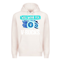 Pale Pink will work for v bucks youth gamer Premium Hoodie - artisFamous