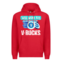 Red will work for v bucks youth gamer Premium Hoodie - artisFamous