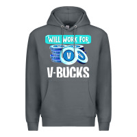 Will Work For V Bucks Youth Gamer Premium Hoodie | Teevron