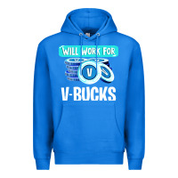 True Royal will work for v bucks youth gamer Premium Hoodie - artisFamous