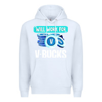 White will work for v bucks youth gamer Premium Hoodie - artisFamous