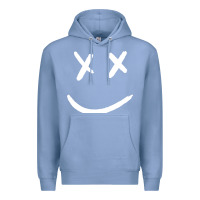 Colony Blue x eyed smiley face x eyes smiling Premium Hoodie - artisFamous