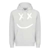 Dove Grey x eyed smiley face x eyes smiling Premium Hoodie - artisFamous