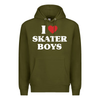 Army Green i love skater boys Premium Hoodie - artisFamous