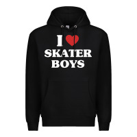 Black i love skater boys Premium Hoodie - artisFamous
