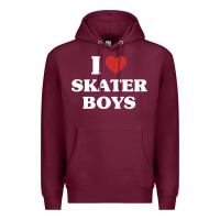 Burgundy i love skater boys Premium Hoodie - artisFamous