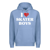 Colony Blue i love skater boys Premium Hoodie - artisFamous
