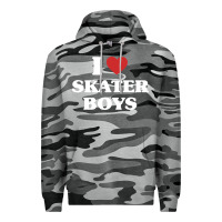 Slate Camo i love skater boys Premium Hoodie - artisFamous