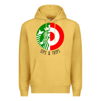 Antique Gold sips and  trips Premium Hoodie - artisFamous