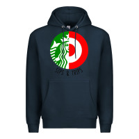 Navy sips and  trips Premium Hoodie - artisFamous