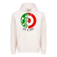 Pale Pink sips and  trips Premium Hoodie - artisFamous