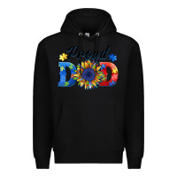 Black proud dad autism Premium Hoodie - BarkalooDesign