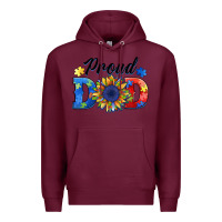 Burgundy proud dad autism Premium Hoodie - BarkalooDesign