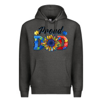 Charcoal Heather proud dad autism Premium Hoodie - BarkalooDesign