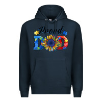 Navy proud dad autism Premium Hoodie - BarkalooDesign