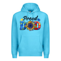 Ocean Blue proud dad autism Premium Hoodie - BarkalooDesign