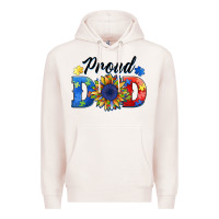 Pale Pink proud dad autism Premium Hoodie - BarkalooDesign