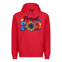 Red proud dad autism Premium Hoodie - BarkalooDesign