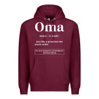 Burgundy Oma Definition - Mother's Day Gift Premium Hoodie - artisFamous