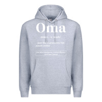 Heather Grey Oma Definition - Mother's Day Gift Premium Hoodie - artisFamous