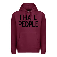 Burgundy i hate people Premium Hoodie - artisFamous