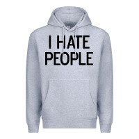 Heather Grey i hate people Premium Hoodie - artisFamous
