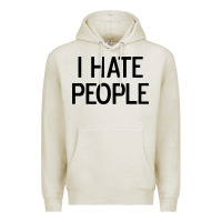 Oatmeal Heather i hate people Premium Hoodie - artisFamous