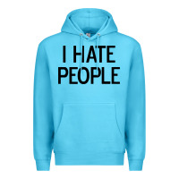 Ocean Blue i hate people Premium Hoodie - artisFamous