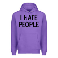 Purple i hate people Premium Hoodie - artisFamous