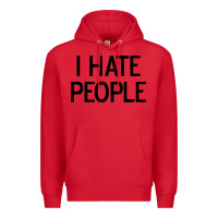 Red i hate people Premium Hoodie - artisFamous